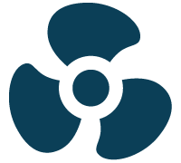 Icon für Tätigkeitsfeld Lüftungskonzepte blau